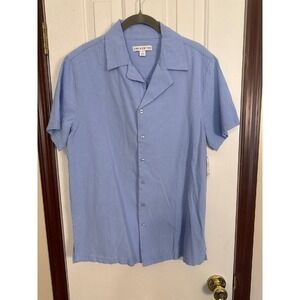 And Now This Chambray Shirt Short Sleeve Button Up Light Blue Mens Size S‎